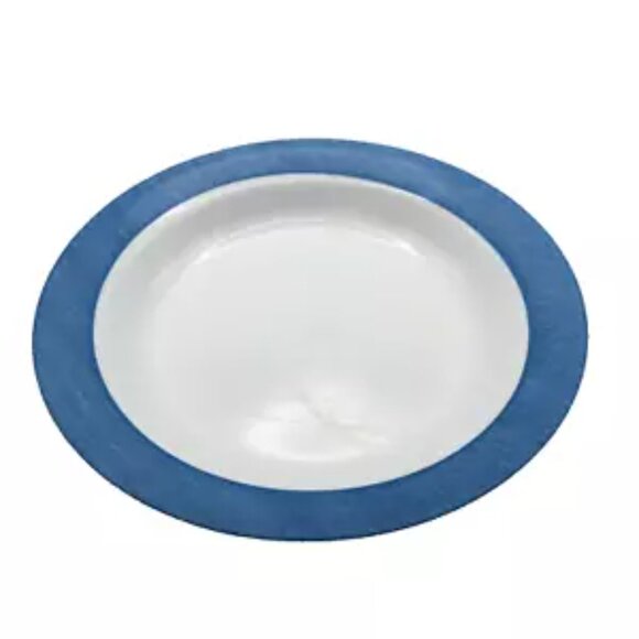 CORELLE BLUE LINEN SET of 3 DISHES: 2 DINNER PLATES, 1 PASTA BOWL REPLACEMENTS - Picture 2 of 2